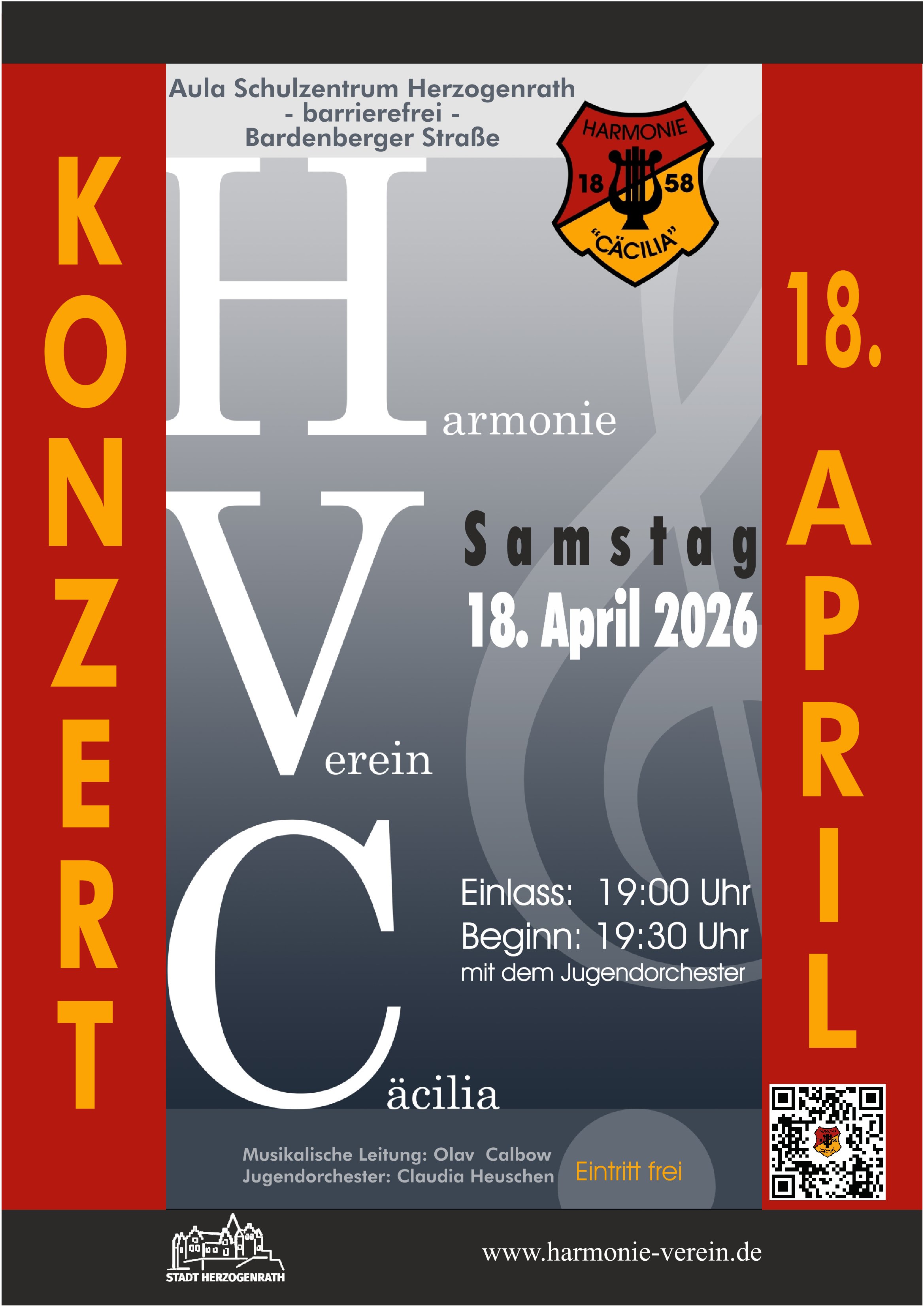 Plakat Jahreskonzert 2026 Harmonie Verein Cäcilia Herzogenrath